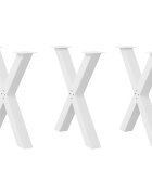 vidaXL Крака за трапезна маса X-образни 3 бр. бели 70x(72-73) см стомана