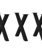 vidaXL Крака за трапезна маса X-образни 3 бр. черни 80 x (72-73) см стомана