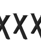vidaXL Крака за трапезна маса X-образни 3 бр. черни 90 x (72-73) см стомана