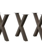 vidaXL Крака за трапезна маса X-образни 3 бр. естествена стомана 80 x (72-73) см стомана