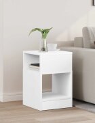 vidaXL Крайна масичка Бяло 305 x 30 x 45 см Инженерна дървесина
