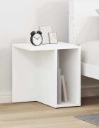 vidaXL Крайна масичка Бяло 37 x 32 x 40 см Инженерна дървесина
