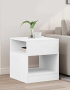 vidaXL Крайна масичка Бяло 405 x 40 x 45 см Инженерна дървесина