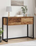vidaXL Крайна масичка Старо дърво 100 x 36 x 75 см Инженерна дървесина