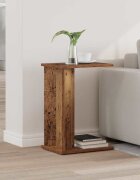 vidaXL Крайна масичка Старо дърво 35 x 25 x 50 см Инженерна дървесина