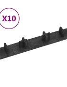 vidaXL Крайни капачки за декинг 10 бр черни пластмаса