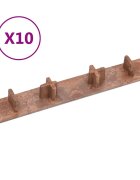 vidaXL Крайни капачки за декинг 10 бр кафяви пластмаса