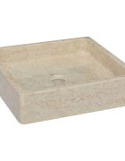 vidaXL Кремава мивка 40x40x10 см мрамор