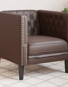 vidaXL Кресло Честърфийлд кафяво kunstnahast