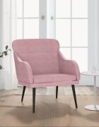 vidaXL Кресло розово 63x76x80 см кадифе