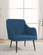 vidaXL Кресло синьо 63x76x80 см текстил