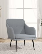 vidaXL Кресло светлосиво 63x76x80 см текстил