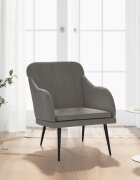 vidaXL Кресло тъмносиво 63x76x80 см кадифе