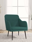 vidaXL Кресло тъмнозелено 63x76x80 см текстил