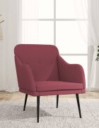 vidaXL Кресло виненочервено 63x76x80 см текстил