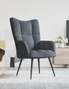 vidaXL Кресло за релаксация Тъмен сив Кадифе