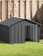 vidaXL Кучешка къща антрацит 1165x103x815 см поцинкована стомана
