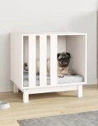 vidaXL Кучешка къща Бяло 60 x 45 x 57 см