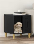 vidaXL Кучешка къща Черно 44 x 42 x 49 см Инженерна дървесина