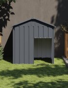 vidaXL Кучешка къща с покрив антрацит 117x103x123 см стомана