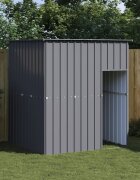 vidaXL Кучешка къща с покрив антрацит 165x153x181 см стомана