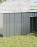 vidaXL Кучешка къща с покрив антрацит 196x91x110 см стомана