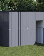 vidaXL Кучешка къща с покрив антрацит 214x153x181 см стомана