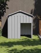 vidaXL Кучешка къща с покрив светлосива 117x103x123 см стомана