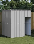 vidaXL Кучешка къща с покрив светлосива 165x153x181 см стомана