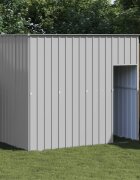 vidaXL Кучешка къща с покрив светлосива 214x153x181 см стомана