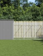 vidaXL Кучешка къща с волиера 165x455x181 см поцинкована стомана