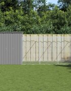 vidaXL Кучешка къща с волиера 165x659x181 см поцинкована стомана