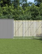 vidaXL Кучешка къща с волиера 214x1069x181 см поцинкована стомана