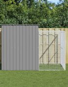 vidaXL Кучешка къща с волиера 214x253x181 см поцинкована стомана