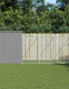 vidaXL Кучешка къща с волиера 214x865x181 см поцинкована стомана