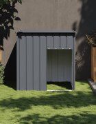 vidaXL Кучешка къщичка с покрив антрацит 110x103x109 см поцинкована стомана