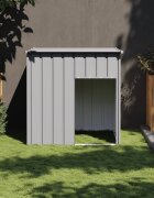 vidaXL Кучешка къщичка с покрив светло сива 110x103x109 см поцинкована стомана