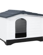 vidaXL Кучешка къщичка сива 905x68x66 см полипропилен