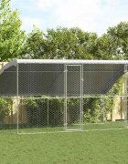 vidaXL Кучешка клетка 2 бр. Сребрист 4 x 2 x 2 m Поцинкована стомана