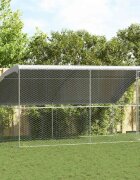 vidaXL Кучешка клетка 2 бр. Сребрист 4 x 2 x 2 m Поцинкована стомана
