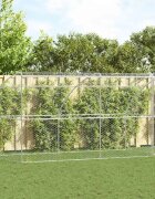 vidaXL Кучешка клетка 2 бр. Сребристо 4 x 2 x 2 m Поцинкована стомана