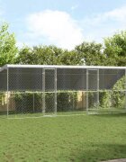 vidaXL Кучешка клетка 3 бр. Сребрист 6 x 2 x 2 m Поцинкована стомана