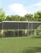 vidaXL Кучешка клетка 3 бр. Сребрист 6 x 2 x 2 m Поцинкована стомана