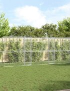 vidaXL Кучешка клетка 3 бр. Сребристо 6 x 2 x 2 m Поцинкована стомана