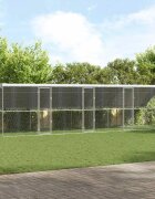 vidaXL Кучешка клетка 4 бр. Сребрист 8 x 2 x 2 m Поцинкована стомана
