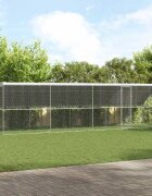 vidaXL Кучешка клетка 4 бр. Сребрист 8 x 2 x 2 m Поцинкована стомана