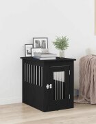 vidaXL Кучешка клетка черен дъб 45x62x59 см инженерно дърво