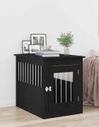 vidaXL Кучешка клетка черен дъб 55x75x65 см инженерно дърво
