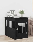 vidaXL Кучешка клетка черен дъб 55x80x68 см инженерно дърво
