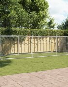 vidaXL Кучешка клетка с врата сива 6x2x15 м поцинкована стомана